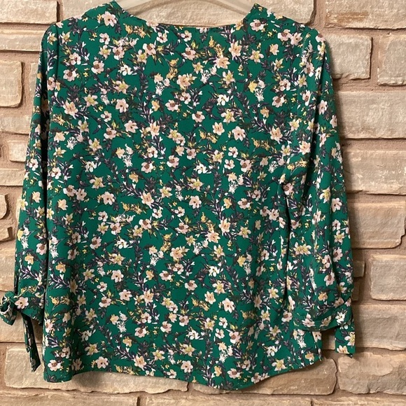 Cece Womens Textured Tie Sleeve V neck Blouse Size L - Picture 7 of 8